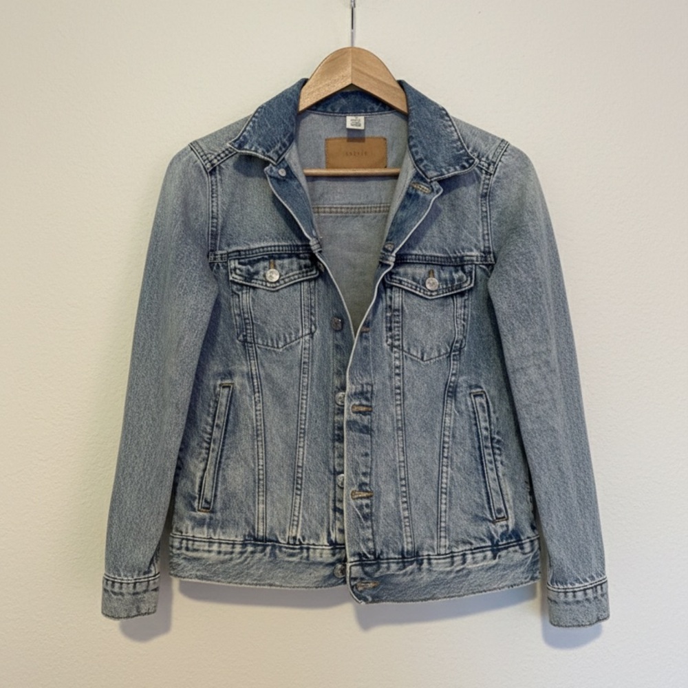 &Denim H&M Premium Light Wash Trucker Jacket | Oversized Aesthetic size 8